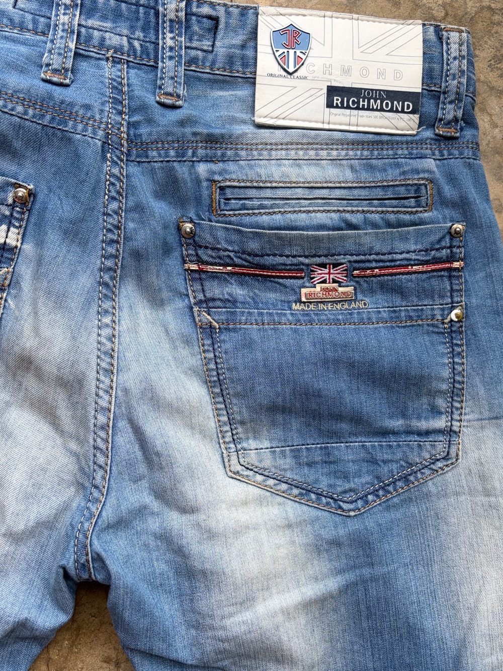 John Richmond “It’s Only Rock N Roll” Denim Shorts - Picture 4 of 9